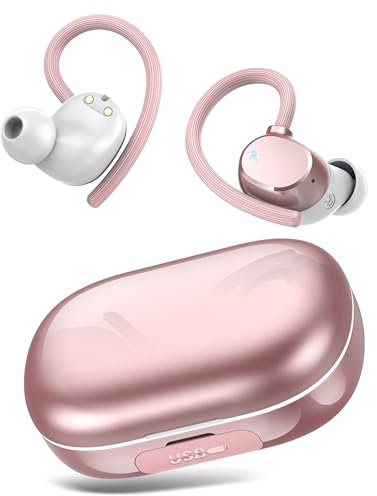 Bluetooth Kopfhörer Sport, Kopfhörer Kabellos Bluetooth 5.3 In Ear Kopfhörer mit 4 ENC Noise Cancelling Mic, 128Std, LED-Anzeige, Kabellose Kopfhörer Tiefer Bass IPX7 Wasserdicht Ohrhörer mit Ohrhaken