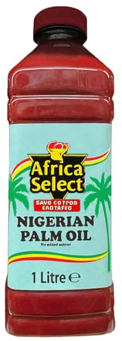 Africa Select Nigerian Palm Oil 1L - Papa’s Choice, No Added Colour, Rich Red Oil for African Recipes