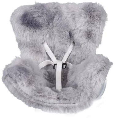 Puppen-Autositz, Plüsch-Sicherheitssitz mit Lüftungs-Clips für 17cm Puppen Stylisches Spielzeug-Sofa Auto-Deko für Fahrzeuge Wohnaccessoires Schreibtisch-Display (Grau Weiß)