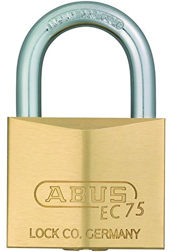ABUS Lucchetto EC 75 con tecnologia a chiave reversibile, larghezza corpo serratura 30 mm, ottone, 26403 0