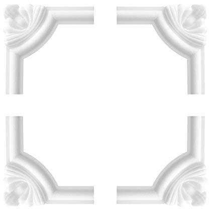 1 Set Segmente Bögen, EPS Styropor Ecksegmente für Flachleisten Wand Decke Verzierung Umrandung Rahmen Stuckleiste Dekor Gestaltung (NE-27-02D)