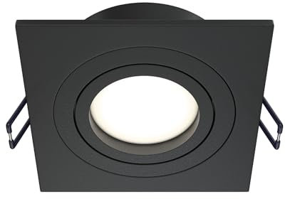 MAYTONI ATOM spot encastrable carré – Downlight GU10 – plafonnier encastré plat en aluminium – compatible LED, orientable – spot encastrable plafond pour cuisine, couloir, salon – noir – encastré