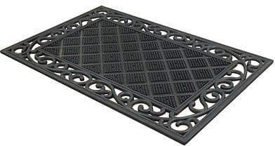 Chattels Classic Ornate Rubber Scroll Door Mat Garden Outdoor Heavy Duty 40 X 60cm (Diamond Pin Scroll Doormat Design)