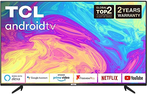 TCL 43P617K 43 Inch 4K UHD Smart Android TV with Freeview Play, HDR10, Micro Dimming Pro,Prime Video, Netflix, YouTube,Dolby Audio, Bluetooth, WiFi, 2*HDMI, 1*USB, Slim Bezel - Black