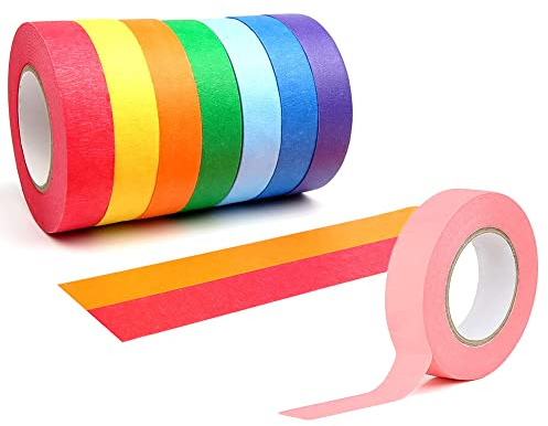 CORTNEY 8 Rotoli di Nastro Adesivo Carta Colorato 1.5 cm x 13 m, Painting Tape, Nastro Carta Imbianchino per Fai Da Te, Decorazione, Materiale Artistico Divertente per Bambini, Artigianato