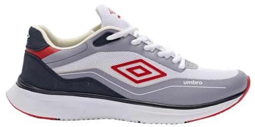 Umbro Herren priam Sneaker, Mittelgrau Weiß Marineblau Rot, 44 EU