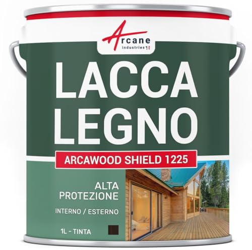 Lasure Bois Extérieur Intérieur Satinée Résiste UV 1 L Ébène | Lasure Bois Intérieur et Extérieur, Satinée, Résiste aux Uv et Intempéries, Protège le Bois - Arcane Industries
