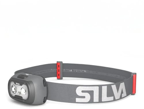 Silva Stirnlampe LED Batteriebetrieben - Seek 320 Lumen - Betrieb mit 3x AAA-Batterien oder wiederaufladbarem Akku - 3 Helligkeitsstufen - 2 Weiße LED - mit Batterieanzeige - LED Kopflampe Outdoor