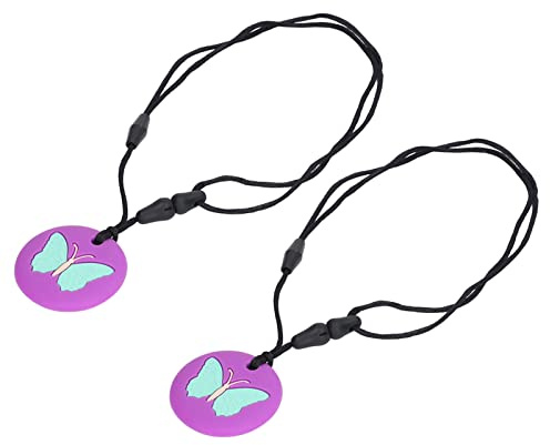 TOPINCN Collana da Masticare Sensoriale in Silicone Sicuro Collane da Masticare per Bambini Sensoriali Adulti con Autismo, ADHD, Agitazione, Mordere, Ansia, Collana da Masticare (PURPLE)