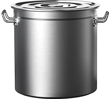 rostfritt stålkärl, 304 Livsmedelskvalitet Rostfritt Stål Förtjockad Hushållsrund Hink Kommersiell Bräserad Köttgryta/Trumma(50 Litres)