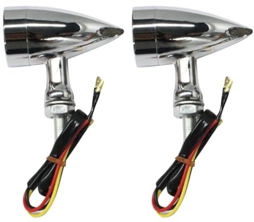 HOODANCOS Luz de Señalización Retro para Motocicleta Roja, Aleación de Zinc y Abs, Mejora la Iluminación y Seguridad, Modelo 12v para Uso en Motos Clásicas