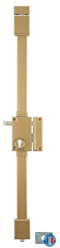 THIRARD - Boîtier de Serrure en Applique Targa à Tirage pour Porte d'Entrée Droite - 3 Points - Axe 45 mm - Acier Zingué - Mécanisme Intérieur Type Équerre - Jaune/Doré