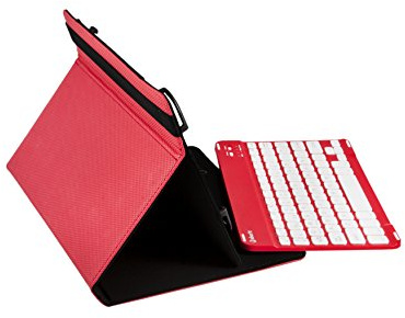 SILVERHT Funda Gripcase Universal + Teclado inalámbrico (9'' - 11'') - Rojo