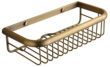 Nokozan Dusch-Caddie aus Messing Badezimmer Dusche Caddy Badezimmer Dusche Lagerregal Regal Organizer Korb Wandhalterung, Bronze