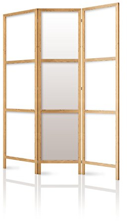 murando - Paravent Raumteiler Holz Japan, 135x172 cm, 3-teilig, Wohnzimmer | Mobiler Sichtschutz, sofort einsatzbereit, Holzrahmen, ideal fürs Wohnzimmer oder Büro, geruchsneutral, lichtbeständig