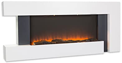 Klarstein Cheminee Electrique Effet Flamme, Cheminée Electrique Decorative Chauffante de 2000W, Télécommande et Minuterie, Fausse Cheminée a LED, Chauffage Cheminée Électrique Murale a Poser