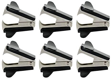 6 Pack Black Staple Remover, Lightweight Staple Puller Tool Set | Professional Staple Removal Tool with Durable Steel Jaw, Easily Removes Staples, Ideal for Daily Office, School