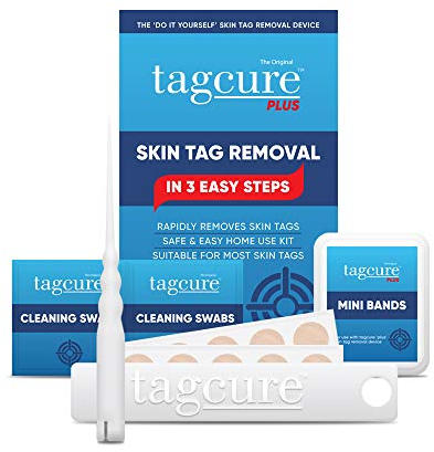 Tagcure Kit di rimozione di etichette cutanee per una facile rimozione di verruche, talpe e segni della pelle a casa (2. dispositivo Plus (adatto per pelli da 0,5 cm o più grandi))