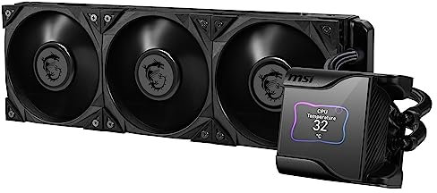 MSI Meg CoreLiquid S360 Refroidisseur liquide pour processeur AIO Écran IPS 2,4 Compatible LGA 1700 Radiateur 360 mm Triple ventilateurs silencieux P12 120 mm