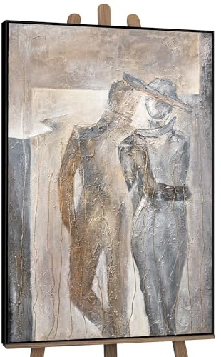 YS-Art XXL Abstrakt Acrylbild auf Leinwand Pärchen handgemalte Mode