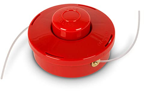 EBERTH Fadenkopf für Rasentrimmer, Gewinde M10 x 1,25 Links, Drahtstärke 3mm, Drahtlänge 2,3m, Tippautomatik, Fadenschneider Fadenspule Ersatzteil für Freischneider, Motorsense, universell kompatibel