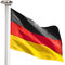 BRUBAKER 4 m Aluminium Fahnenmast inkl. Deutschland Flagge und Solar Fahnenmastlicht - Flaggenmast mit Bodenhülse + Deutschlandfahne + Solar-Energie Licht mit 26 LEDs - All-in-One Flaggenmast Set