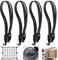 Tendeurs Elastique avec Crochets Sangle Bagage Moto Tendeur Velo 3 en 1 pour Vélo Casque de Moto Bagages Chariot Remorque Cargo 68-120Cm(4PCS Tendeur Plat+ 1PCS Filet à Bagages Elastique)
