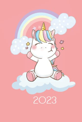 Terminplaner 2023 Hardcover Einhorn rosa: A5 Buchkalender, über 400 Seiten, Terminkalender, Tagesplaner, Taschenkalender, Tagebuch, Journal, 365 Tage mit Uhrzeit, To Do, Notizen, Monatsübersicht