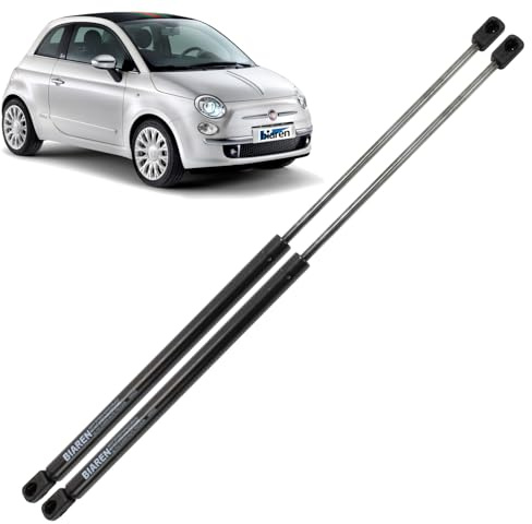BIAREN Lot de 2 vérins à gaz pour hayon arrière pour Fiat 500 Hatchback à partir de 2007 Système de levage 350 (N) 456 mm 51785412