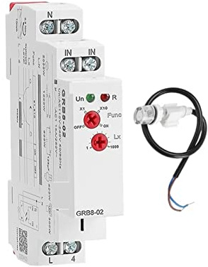 ISSUA GRB8-01 Din Rail Twilight Switch Photoelectric Timer Light Sensor Relay AC110V-240V Auto ON Off Nicely