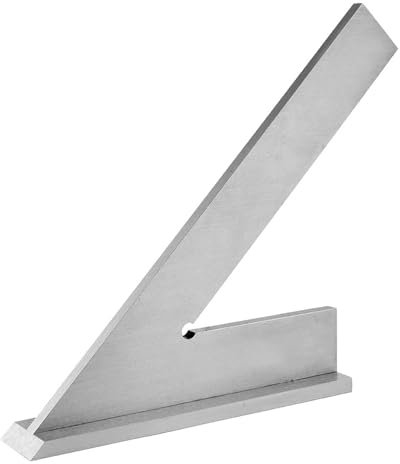 SagaSave 45 Grad Machinist Lineal, 150x100mm DIN 875/2 Winkellineal 45 Grad Gehrungswinkel Machinist Ingenieurwinkel mit Sitz aus 45# Stahl, 150 cm lang