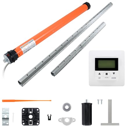 3T-MOTORS Rollladenmotor Komplettset mit Zeitschaltuhr, SW40 Welle 2,10 m, 3T35-13 (Zugkraft 13 Nm/40 kg) mit mechanischen Endschaltern, einfache Montage mit Zubehör, Rollladenantrieb