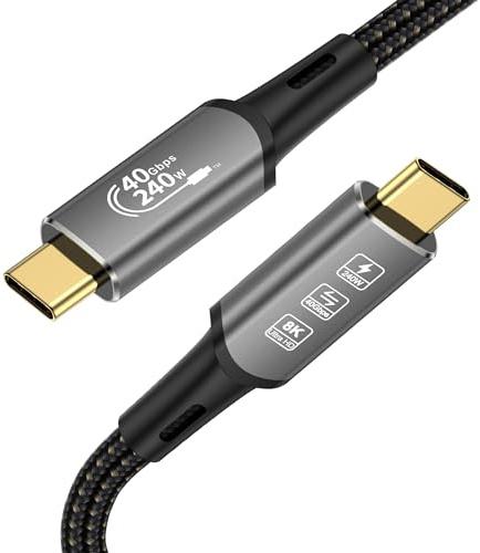 YIWENTEC USB4 8 K Kabel, männlich, Thunderbolt 4, kompatibel mit USB 4, Typ-C, Ultra HD 8 K @ 60 Hz, 240 W, Laden, 40 Gbps, Daten, kompatibel mit externen SSD eGPU (2 m)