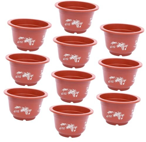 KONTONTY 10pièces Pots De Rouge Pots De Plante Résistants pour Intérieur Et Extérieur pour Et Plantes De Petite Décoration Pratique Maison
