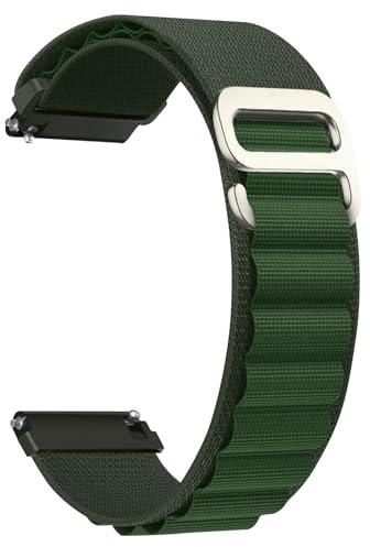 CeiBand Alpine Loop nylonarmband kompatibelt med 20 mm 22 mm, G-krok rostfritt stål metallspänne sport klockarmband män kvinnor ersättningsband för 20 mm 22 mm – (22 mm grön)