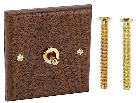 Walnut Toggle Switch Home Single Control Light Lever Switch Electrical Outlet Retro Single Toggle Switch