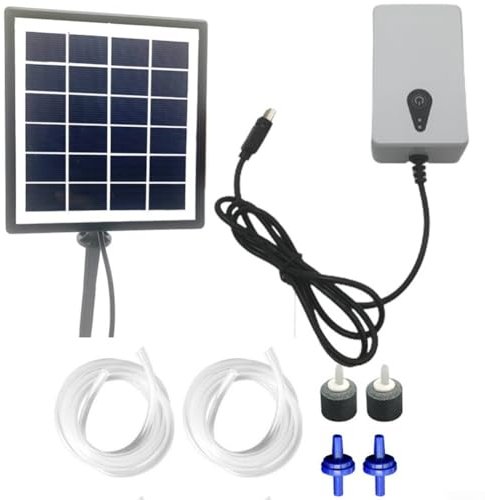 Solar-Sauerstoffpumpe, 6 V, 2 W, Solar-Teich-Sauerstoffbelüfter, batteriebetrieben, Luftblase, Aquarium, Luftpumpe für Lagertank, Hinterhof
