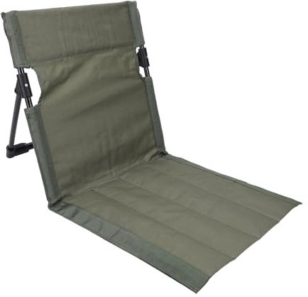 Riuulity Leichter Strandbodenstuhl, Verstellbare Rückenlehne, Camping-Angelstuhl, Atmungsaktives Oxford-Gewebe, Kompaktes Design, Outdoor-Aktivitäten (Armeegrün)