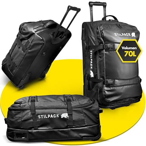Reisetasche Rollen 70L Groß [Reisetrolley mit integriertem Sicherheitsschloss] Reisekoffer mit Rollen Groß Travel Bag | Reisetaschen Damen & Herren Perfekt für Urlaub Outdoor Sport Koffer | STILPACK