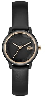 Lacoste Montre à Mouvement à Quartz Trois Aiguilles pour Femme Collection Lacoste.12.12 Swift avec Bracelet en Cuir Noir - 2001436