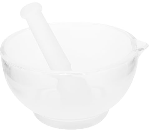 Zerodeko Garlic Pounding Jar Glass Pot Household Grinding Bowl for Kitchen Spices Grinding Bowl Garlic Pot Pestle for Kitchen