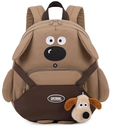 Makukke Ryggsäck för barn från 3 år 8 l, barnryggsäck flickor och förskola ryggsäck pojkar barnkammarväska för förskola (Mörk Curryfärgad Hund)