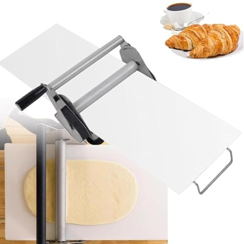 Sfogliatrice Pieghevole Per Pasta,Sfogliatrice Manuale in Acciaio Inox Pasta E Pasta Sfoglia Larghezza 12/15,5,Spessore Regolabile 0,5 a 27mm per Prodotti Forno,Croissant,Pasticceria,Rs201