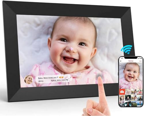 TEKXDD Digital Photo Frame WiFi, 10.1 Inch Electronic Photo Frame Built in 32GB Storage, Digital Picture Frame Auto-Rotation, 1280x800 Touch Screen, Wall Mountable, Share Moments Instantly