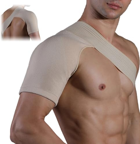 Soporte de hombro para hombres y mujeres, 2 unidades, vendaje de hombro envolvente, inmovilizador para la vida cotidiana y el deporte, manguito rotador rasgado, alivio del dolor, sueño, lesiones, vida