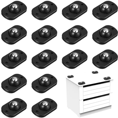 Lot de 20 mini roulettes sphériques autocollantes - Pivotantes à 360° - Pour appareils de cuisine - Pour appareils de cuisine, poubelle, boîte de rangement