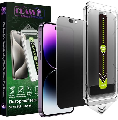SY SHANGYAN 2 Stück Mattes Blickschutz Schutzglas Matt Sichtschutz Privacy für iPhone 14 Pro Max/15 Plus/16 Plus,9H Gehärtetes Glas,Mit automatischer Staubentfernung,Blasenfrei,Einfache Installation