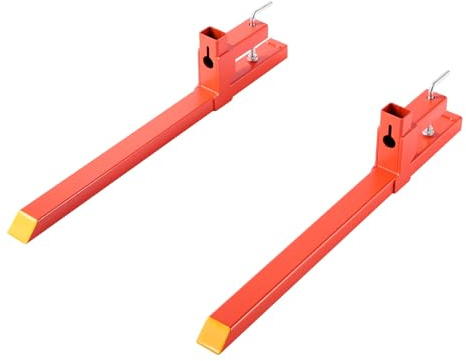 VEVOR Pallet Forks, 2000 lbs Clamp on Pallet Forks, 43-Inch Total Length Heavy-Duty Quick Attach Tractor Fork Compatible with Tractor Attachments, Loader Bucket, and Skid Steer, Orange