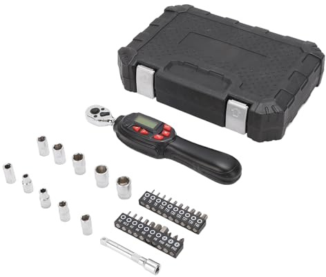 Juego de Llaves dinamométricas Digitales, 32 Piezas, 1/4, 1,5-30 NM, zumbador, notificación de Flash LED, Kit de reparación para automóviles, Motocicletas, Bricolaje y hogar