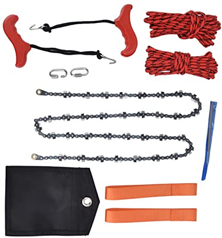 Rengue Folding Chainsaw, 53 Inch Portable Hand Rope Chain Saw Efficient Both Sides Teeth Blades with Ergonomic Handle for Tree Trimming